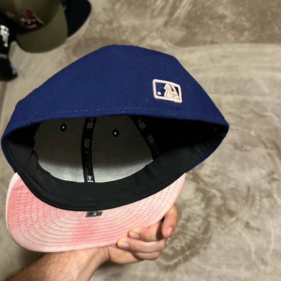 Texas Rangers Hat blue pink hat fitted 7 1/8 - Picture 7 of 7